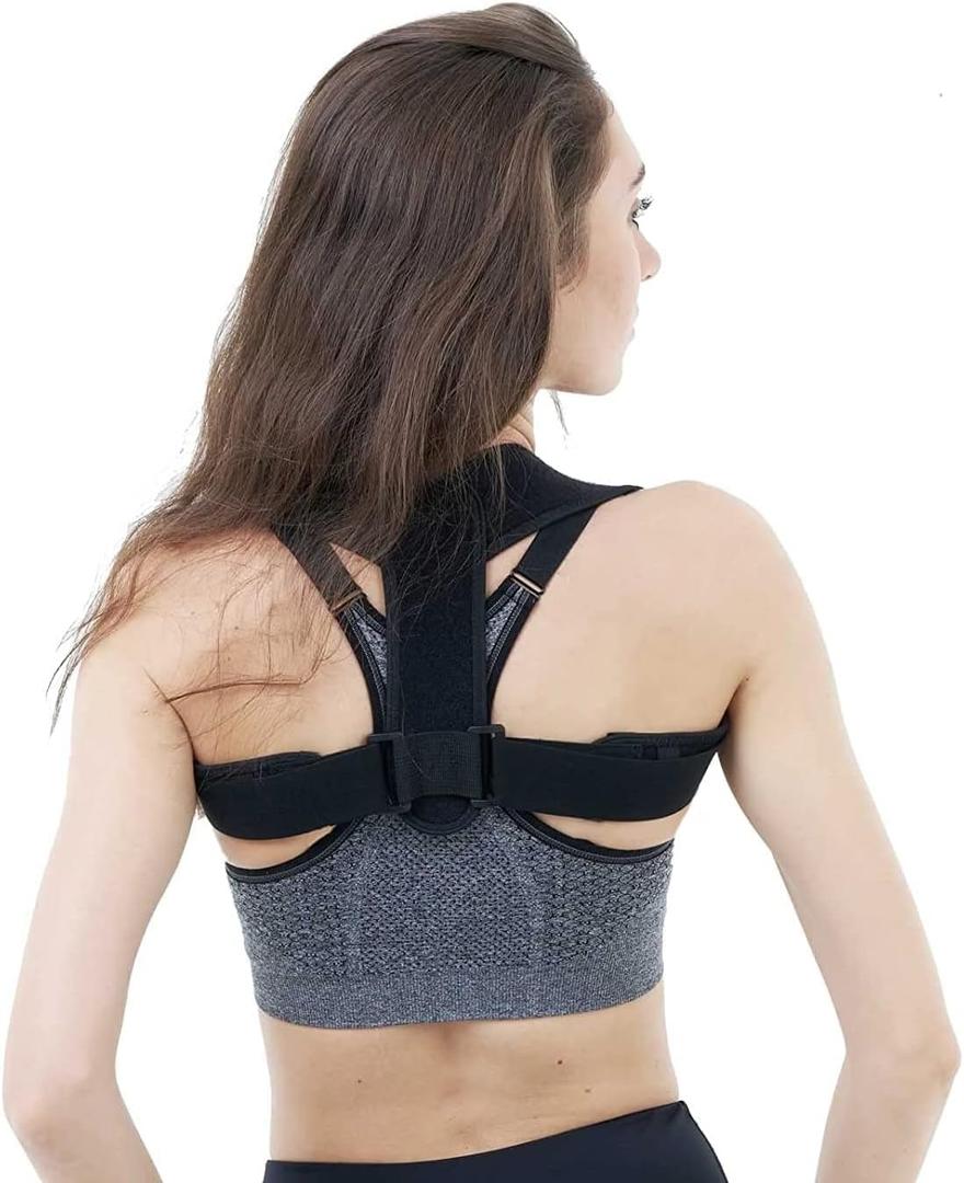 Posture Corrector for Women & Men, Breathable & Adjustable Back Posture Corrector, Invisible Upper Back Brace Support and Providing Pain Relief from Neck, Back and Shoulder, Pain Relief from Bad Posture, Black Large