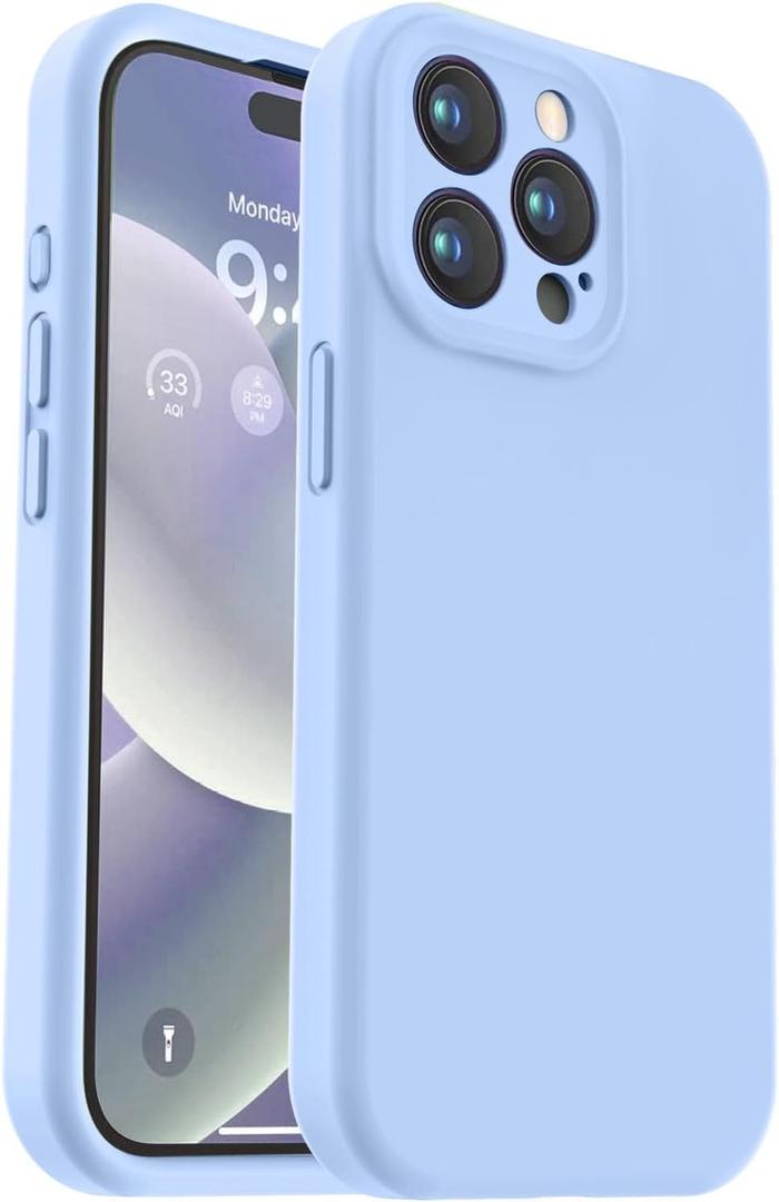 Vooii Compatible with iPhone 15 Pro Max Case, Upgraded Premium Silicone, [Camera Protection] [Soft Anti-Scratch Microfiber Lining] Shockproof Phone Case for iPhone 15 Pro Max 6.7 inch - Light Blue