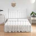 Bed Skirt Queen Size Ruffled Bed Skirt with Split Corners, 16 Inch Drop Dust Ruffle Bed Skirt with Platform, Ivory, Queen - 16" Drop