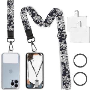 Phone Lanyard Crossbody Phone Strap, Tropical Leaf Cell Phone Lanyard for Around The Neck Shoulder Wristlet Strap