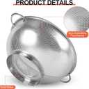 Kaishun Colander Stainless Steel 3-Quart, Strainer for Kitchen Food