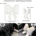LYFJMUS 4 Pack Plush Bow Car Headrest Pillow and Lumbar Support Pillow Soft Butterfly Car Neck Pillows for Driving Cars Decor