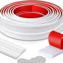 Innconee 32.8ft x 1.6 Inch Flexible Peel and Stick Molding Trim for Wall, Baseboard, Backsplash, Tile Edge, Chair Rail, Mirror-self Adhesive Moulding Trim for Bathroom Wall Door Floor Window, White