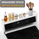 SpaceAid Bamboo Over the Stove Spice Holder Shelf, 31.5" Kitchen Organizer Stove Spice Top Rack, 11.6" Height Countertop Storage, Over Oven Back Sink Organization Shelf, White