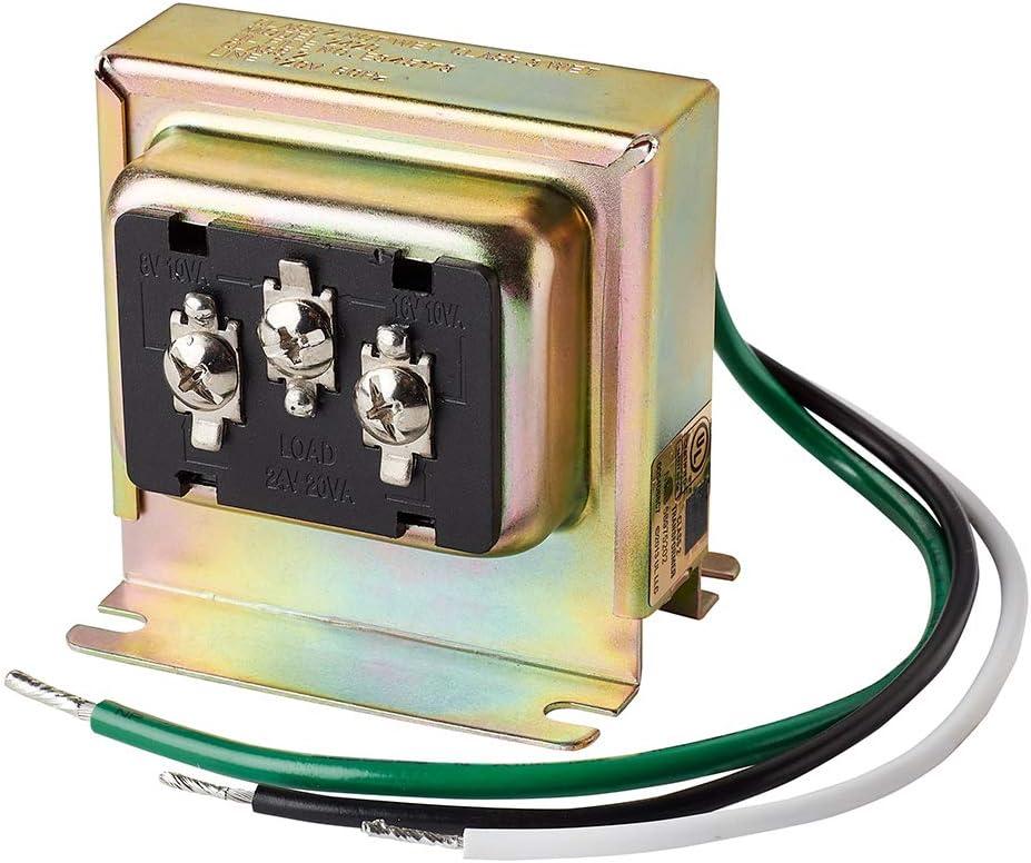 Newhouse Hardware 3TRAN Tri-Volt (8vac/10VA, 16vac/10VA or 24vac/20VA) Transformer for for Ring, Nest and Standard Doorbells, 1 Pack