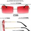 Rectangle Sunglasses for Women Men Fashion Retro Rimless Frameless Tinted Lens Sun Glasses Shades 2026 Stylish