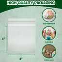 Seal Fresh Self Sealing Cellophane Bags - 3" x 4" (1000 Count) - Clear Plastic Resealable Cello Bag - Cellophane Treat Bags, Cookie Bags for Packaging, Candy bags, Cello Bags, Pastry Bags