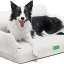 MEWOOFUN 34.6" Orthopedic Dog Bed Sofa for Small Medium Dogs, Egg- Foam Dog Couch with Removable Washable Cover and Non-Slip Bottom (Large, Beige)