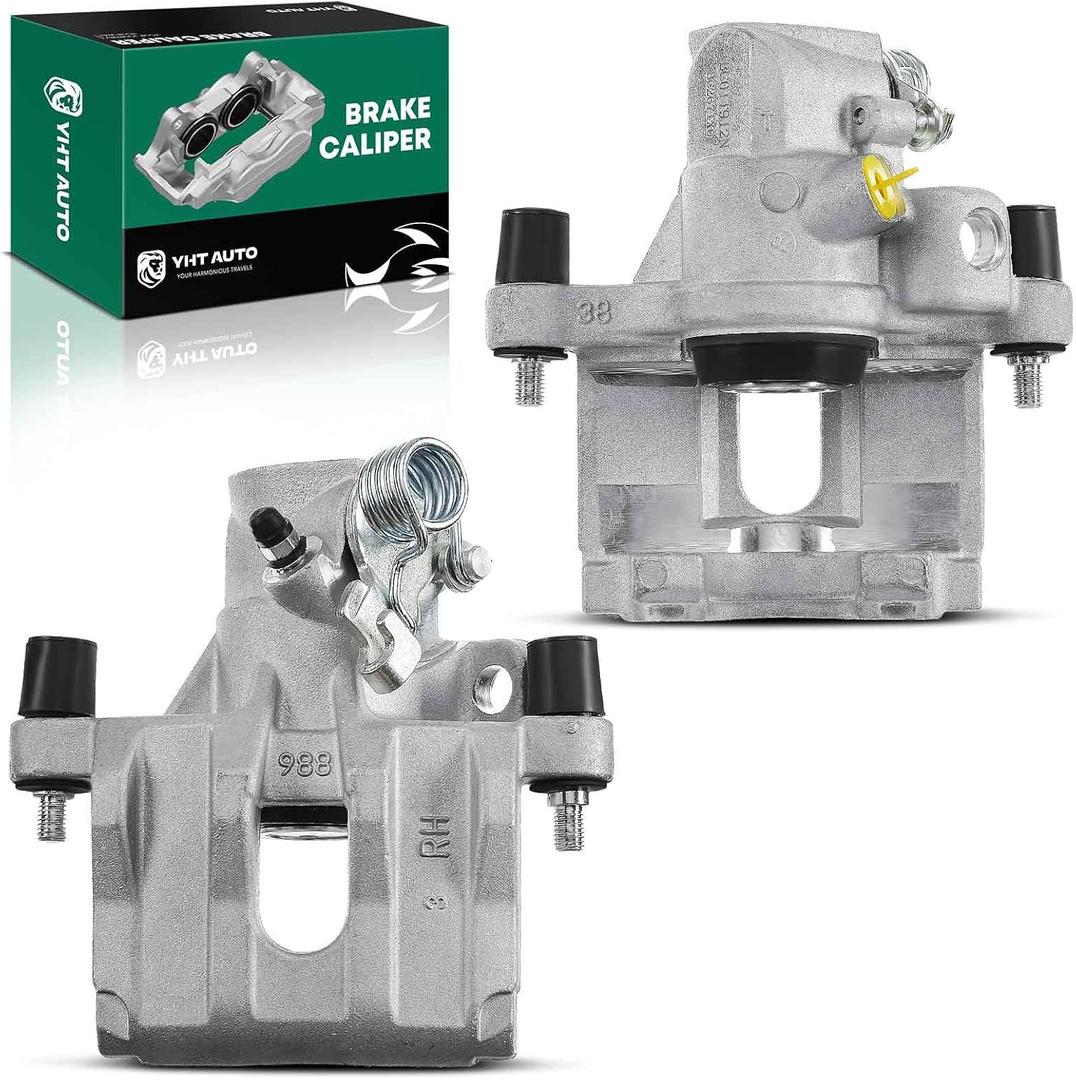 YHTAUTO Rear Disc Brake Calipers without Bracket Replacement for Focus 2007-2011, S40 2004-2011, Mazda 3 2004-2009, C30 2008-2013, C70, V50, 3 Sport, Rear Driver Passenger Caliper Assembly Set of 2