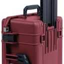 Oxblood Pelican 1535 Air case, with Black Handles & latches. Comes Empty & with Wheels.