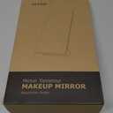 Rectangular Free-Standing Makeup Mirror, Frameless 1X Vanity Mirror with Adjustable Tilt, Metal Base, for Desk, Bathroom Countertop or Windowsill, 12 x 7 Inches