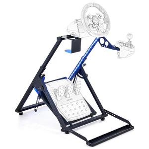 CO-Z Racing Wheel Stand X Frame, Steering Wheel Stand with LED Light Strip Fit for PXN/Thrustmaster /Logitech G27 G920 T300RS, Foldable PC Game Race Bracket Simulator cockpit Without Steering Wheel, Pedal & Handbrake
