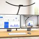 Architect Desk Lamp with Clamp, 1500LM Bright Curved 24W Led Desk Light for Home Office, Adjustable Clip On Rotating Office lamp Tall Dimmable Overhead Table Light for Computer Drafting