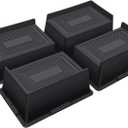 Bed Risers 3 Inch Heavy Duty,Oversized Couch Risers, Extra Wide Furniture Risers for Sofa Table Desk Headboard Chair Lifting,Rectangle Risering Blocks Support 6000 lbs(4 Pack Black)