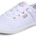 Skechers Women's Bobs B Cute Sneaker – Memory Foam, Flexible Outsole, Lightweight Vegan Shoes, White, 10