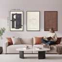 3D Textured Framed Wall Art, 3 Piece Neutral Artwork for Walls, Modern Minimalist Wall Paintings, White Black Geometric Texture Wall Decor for Living Room, Hallway, Office, 16x24In, 16" X 24" X 3 Panels Framed