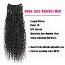 Knovotch Boho Faux Locs With Curly Pure Protein Fiber Close to Human Hair Curls 24 Inch Pre-Looped Crochet Goddess Faux Locs Bohemian Loc Crochet Hair For Women(24Inch 1B)