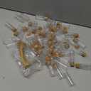 Bokon 50 Packs Mini Plastic Bottles with Corks Stoppers Eye Screws Funnels Small Potion Bottles Tiny Clear Sand Art Jar Wishing Vial for Birthday Party DIY Crafts Gift (1 x 2.28 Inch)