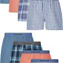 Hanes boys Underwear Boxers, 8-pack, Cotton-blend Woven Boxers for Boys, Moisture-wicking, Breathable (S)