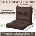 Geetery Outdoor Chair Cushions Set of 4 High Back Patio Furniture Replacement Seat Pads with Ties 42x21x4“ for Lawn Porch Wicker Rocking Dining Chairs Weather Resistant Fade Resistant(Dark Brown)