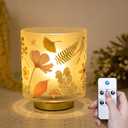 Battery Operated Small Lamp with Remote Control, Cordless Table Lamps with Timer, Portable Dimmable Brightness Bird Pattern Desk Lamp for Home Decorative Kids Bedroom (Blossom)