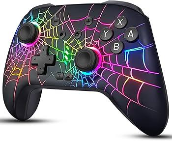 RJAD Switch Controllers for Nintendo Switch/OLED/Lite, Wireless Switch Pro Controller with 10 Colors Light, 1000mAh Rechargeable Switch Turbo Control with Vibration, 6-Axis Gyro, Turbo, Wake Up