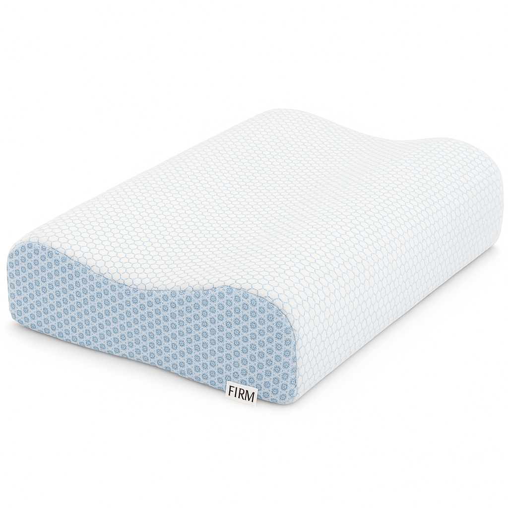 Memory Foam Pillows Neck Pillow Bed Pillow for Sleeping, Ergonomic Cervical Pillow for Neck and Shoulder Pain Relief,Orthopedic Contour Pillow for Side Back Stomach Sleeper(Blue& White) 24x14x5inch