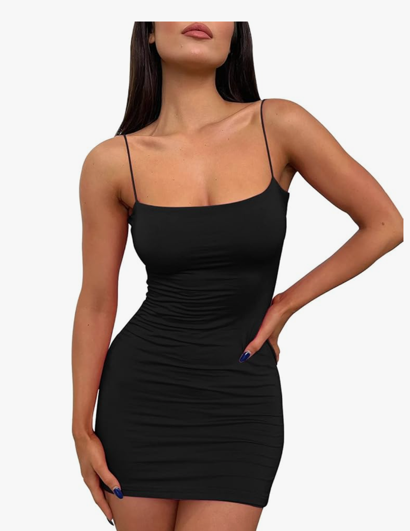 LILLUSORY Women's Mini Sexy Bodycon Dress 2025 Summer Going Out Short Backless Party Club Dresses Beach Vacation Outfits, XS