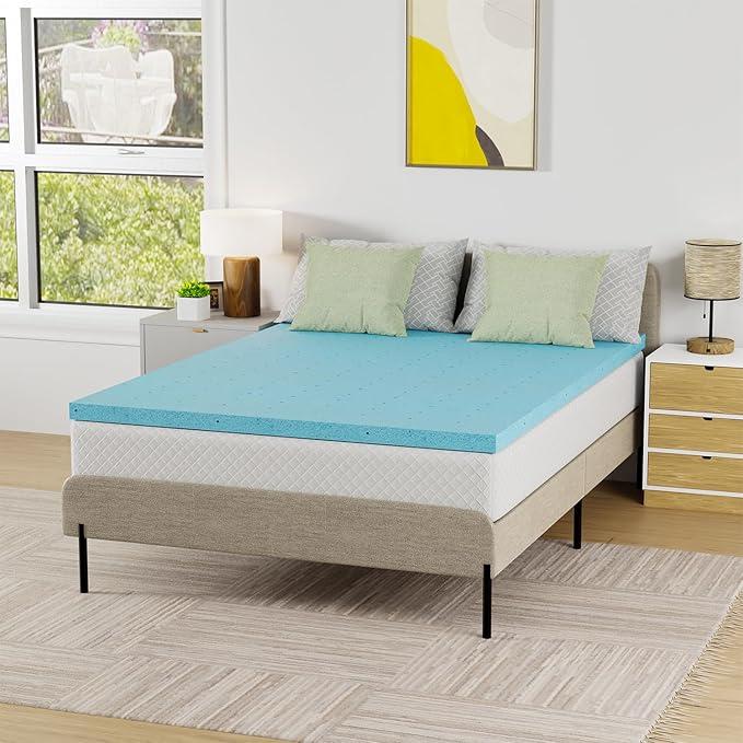 PayLessHere 2 Inch Gel Memory Foam Mattress Topper/Gel Infused Mattress Topper/CertiPUR-US Certified/Easy to Clean, (Full)