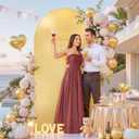 Wedding Arch Backdrop Cover, 6FT Gold Yellow Arch Cover Stretchy Backdrops, Double-Sided Arch Stand Covers for Wedding Ceremony, Baby Shower, Birthday Party Decoration