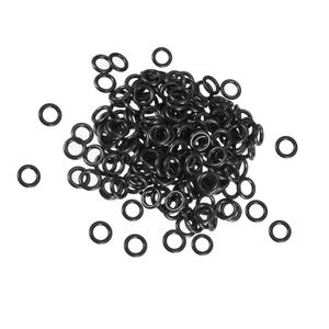 Boxonly Nitrile Rubber O-Rings 4mm OD 2mm ID 1mm Width Metric Sealing Washer Round O-Ring Gasket O Rings Seal Grommets, Black, Pack of 50