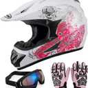 DOT Youth Dirt Bike Helmet for Boys & Girls Ages 5-14, Four Wheeler, Motocross, BMX, MX, UTV, Snowmobile, Go Kart, Racing, Skateboard, Baseball (Medium, Pink Butterfly)
