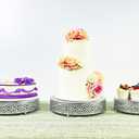 Cake Stand Set of 3 Metal Cupcake Stands Dessert Display Plate for Wedding Party Birthday (3 Pcs, Matte Silver)