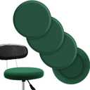 Tatuo Round Bar Stool Seat Covers Washable Stool Cushion Slipcover Elastic Bar Chair Covers for 14-17 Inch Chair (Green, 4 Pieces)