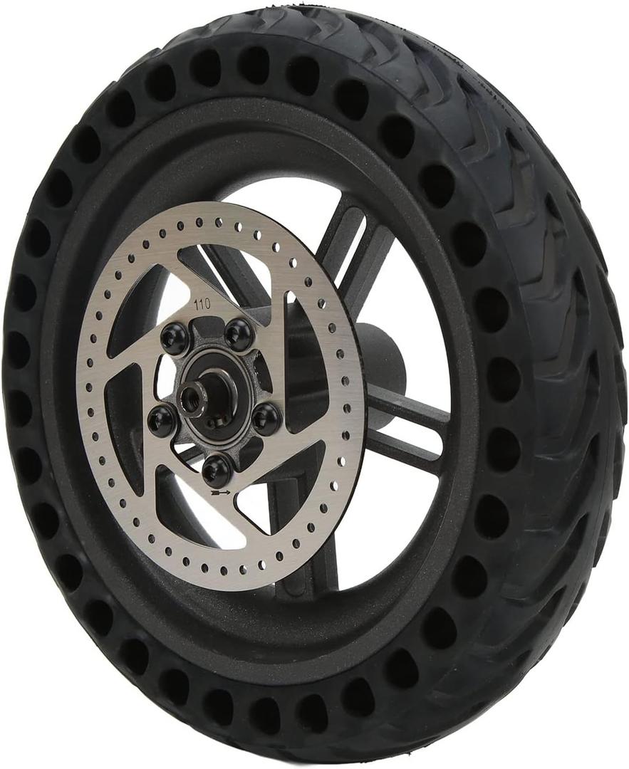Electric Scooter Rear Tire, 8.5 Inch Rear Solid Tire Wheel Hub 110mm Brake Disk Electric Scooter Upgrade Parts Assembly Set