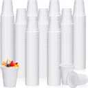 Mimorou 600 Pack 2 Oz Plastic Shot Glasses Disposable Plastic Shot Cups Mini Multicolor Cups for BBQ Christmas Party Tastings Sample Picnic Camping Daily Life Wedding, 6 Colors (White)