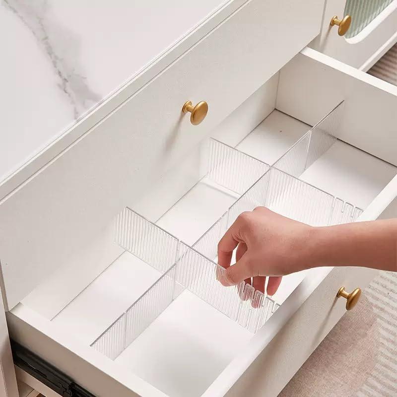 8pcs Adjustable Drawer Dividers Organizer|Expandable Drawer Organizers for Clothes, Kitchen Utensils&Tools, Customizable Drawer Dividers for Drawers|Separadores de Cajones for Storage&Organization