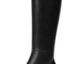 Lumeheel Black Knee High Boots for Women - Low Heel Square Toe Fall Tall Boots with Side Zipper (Black)