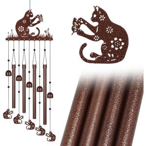 Cat Wind Chimes for Outside,Memorial Wind Chimes Gifts for Women and Grandma,Patio Garden Decor,Windchime in Loving Memory Outdoor Decoration for Yard, Patio, Porch, Lawn, Landscape