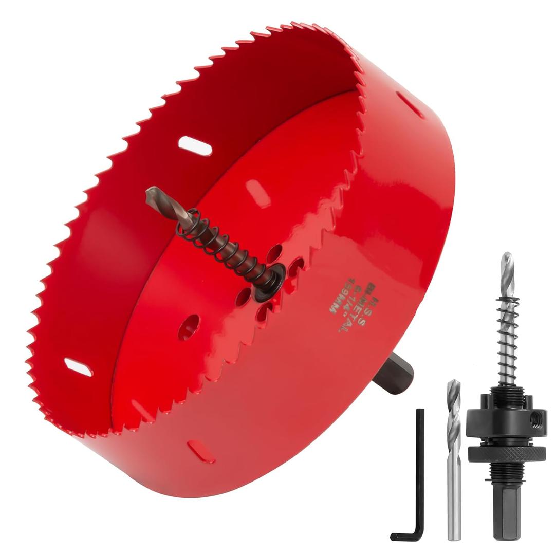 RKK 6-1/4 in Hole Saw for Wood Plastic and Thin Metal Cutting, Bi-Metal Hole Cutter with Hole Saw Drill Bit Hole Saw Kit Set