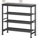 Mavivegue Shoe Rack Organizer, 4-Tier Metal Shoe Storage with Non-Woven Fabrics Shelves and Wooden Top Board, Shoe Rack for Entryway Bedroom Living Room Garage, Black