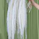 Glicrili 10Pcs Natural Dried Wisteria Hanging Flowers - 23" Bleached White Preserved Amaranthus for Wedding Decor, Dry Flowers Arrangement, Garlands, Home Decor, Vase Filler, Wall Decoration