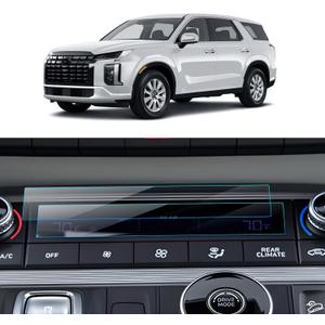 2PCS Car Screen Protector for 2025 2024 2025 2023 Hyundai Palisade AC(SEL/XRT/Limited) Accessories Center Air Conditioner Nano Touchscreen Protector Film HD Clear Anti-Glare