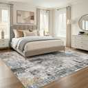 7x10 Area Rug Washable Large Neutral Modern Living Room Rugs