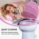 Angol Shiold Glitter Toilet Seat Molded Wood Elongated Toilet Seat with Quietly Close and Quick Release Hinges, Easy to Clean also Easy to Install (Elongated 18.5'', Pink)