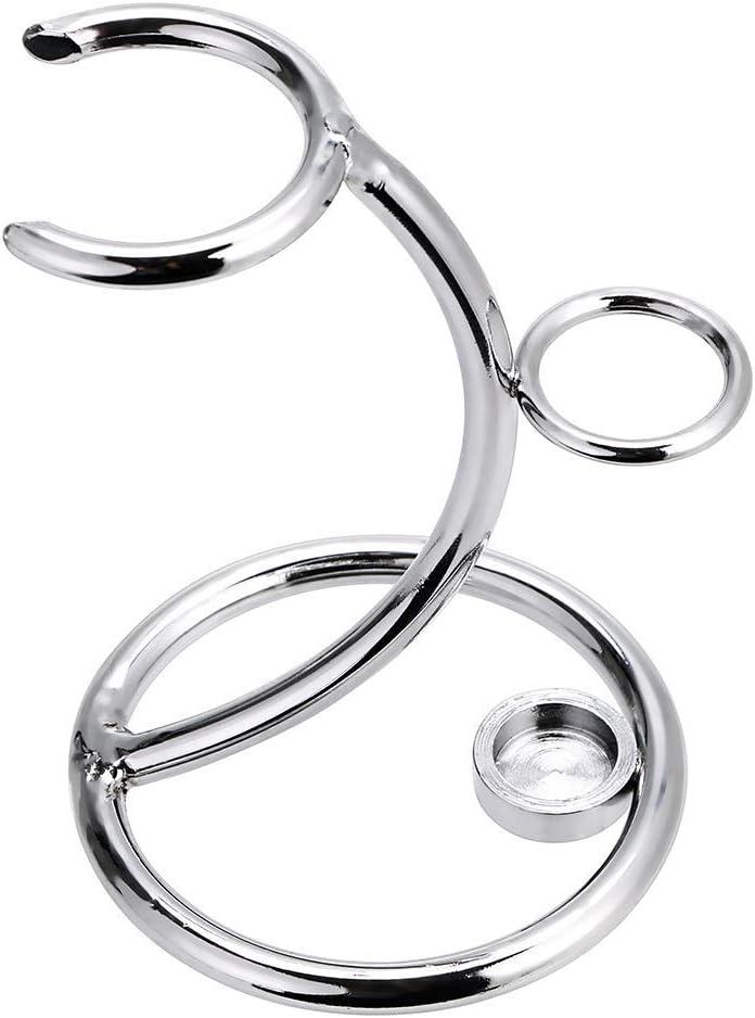 Shaving Razor and Brush Stand Universal Holder for Safety Razor Storage Shave Brush Holder (Silver)