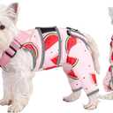 Arblina Dog Recovery Suit, Adjustable Rear Leg Sleeve to Stop Licking Wounds for Male Female Dogs, Surgical Clothing for Neuter Spay Protective as Cone Alternative After Surgrey, Pink, Small