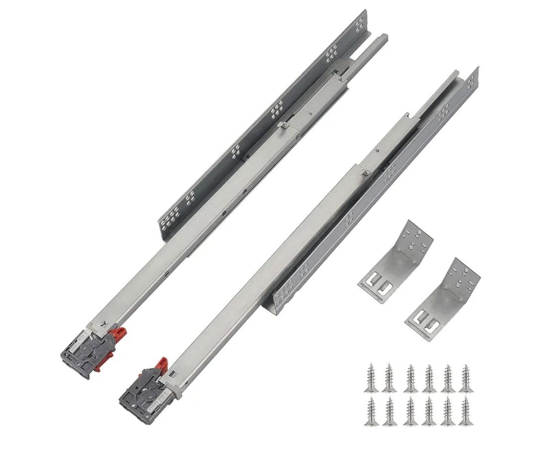 OCG Under Mount Drawer Slides 12 inch (1 Pair), Full Extension Soft Close Undermount Drawer Slides, Come with Mounting Screws and Brackets