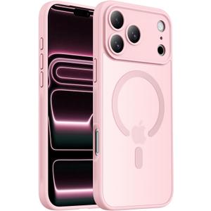 Symcele Designed for iPhone 17 Pro Max Case, Compatible with MagSafe, [Camera Protection] [15FT Military Drop Protection] Shockproof Translucent Matte Anti-Slip Phone Case, 6.9", 6.9", Pink