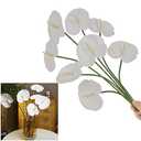 JD ARTIFICIAL PLANTS 5pcs Artificial Anthurium,28 Inch Faux Tropical Plants Tailflowers,Realistic Flamingo Flower for Home Decor Centerpiece Wedding Bouquet Bonsai,White